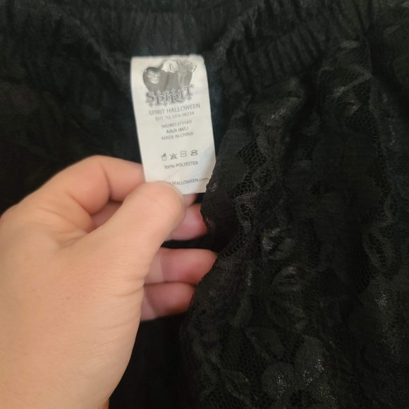 Steampunk Black Lace Victorian Gothic Long Maxi Skirt M/L - Picture 4 of 4